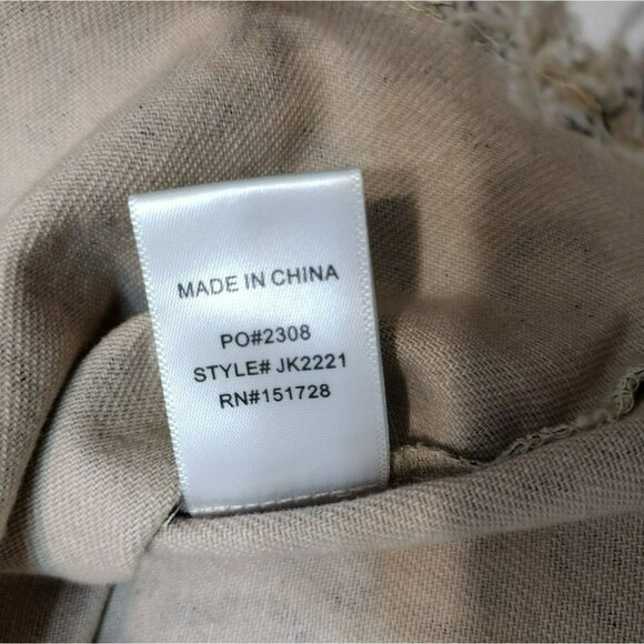 EE:Some Leopard Print Cropped Raw Edge Denim Jacket, size Small, Animal Shacket - Picture 9 of 10